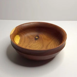 Handgedrechselte Mesquite Holzschale signiert vom Künstler Dave Edmiston 8 Zoll - Bild 1 von 8