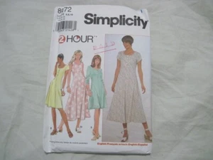 Vestido pulóver para mujer Simplicity patrón de costura 8072 - talla 6, 8, 10 sin cortar - Imagen 1 de 3