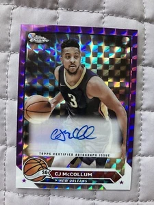 CJ McCollum 2023-24 Topps Chrome Autograph #CG-CJM Purple Auto Pelicans - Bild 1 von 2