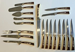 Vintage Regent Sheffield England Stainless Steel Knives Serving Set 28 Piece MCM - Picture 1 of 9