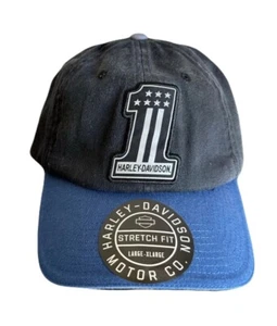 Gorra de béisbol Harley Davidson talla L-XL para adulto ajuste elástico azul negro NUEVA - Imagen 1 de 13