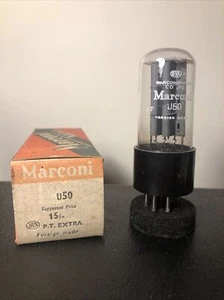 Válvula de tubo rectificador Marconi U50 FW NUEVO EN CAJA pruebas bueno hecho en el extranjero - Imagen 1 de 7
