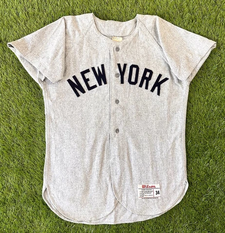 Vintage 50s Authentic Flannel New York Yankees Mickey Mantle MLB Baseball Jersey Cover
