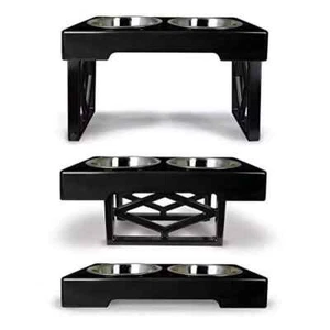 Pet Zone Designer Diner ADJUSTABLE Elevated Dog Bowls - Adjusts To 3 Height - Picture 1 of 6
