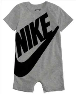 Nike Baby Boys Romper 18 Months Dark Heather Grey/Black New - Picture 1 of 10