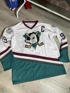 CHARLIE Conway #96 Mighty Ducks Ice Hockey Jersey Sewn Letters & Numbers MENS XL - Picture 1 of 7