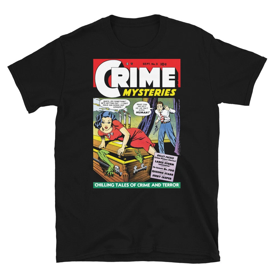Crime Mysteries No. Camiseta unisex manga corta negra 3 (septiembre 1953) Foto 1 de 1