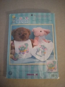 Dimensions Baby Hugs Cute Baby quilted Bibs Cross Stitch Kit #72725 Turtle Mouse - Picture 1 of 2