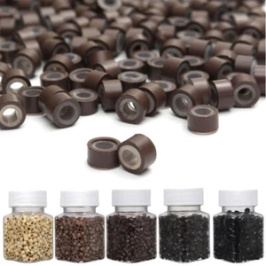 500/1000pcs Micro Beads Rings Tip Loop für Microring Extensions Haarverlängerung - Bild 1 von 18