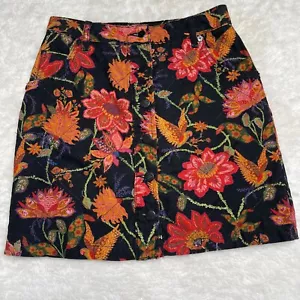 Farm x Anthropologie Women's Quilted Black Floral A-Line Mini Skirt Size XS - Picture 1 of 10