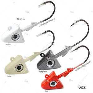 Juego de 4 colores 4 piezas 6 oz Shad Jig Head 32786 MUSTAD 2x gancho fuerte 10/0 níquel negro - Imagen 1 de 9