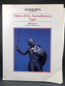 Sotheby's Kunstobjekte Möbel Teppich Monaco Samstag 14. Oktober 1989 Katalog - Bild 1 von 3