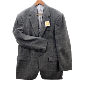 Andrew Fezza Blazer Men 42R Multicolor Plaid Houndstooth Lambswool Cashmere - Picture 1 of 20