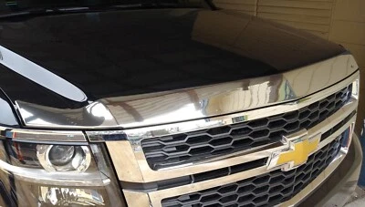Chrome AeroSkin Hood Protector Bug Shield Deflector for 2015-2020 Tahoe Suburban - Image 1 of 4