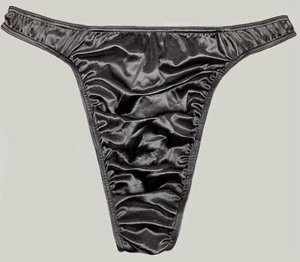 Second Skin Satin Thong Silver S - Picture 1 of 2