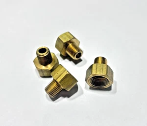 (4) 202x8x4 WEATHERHEAD Brass 1/2" Tube x 1/4" MPT Male Connector Inverted Flare - Picture 1 of 7