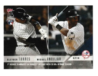 2018 Topps Now Mlb #648 Miguel Andujar~Gleyber Torres~Yankees Rookies 20+ HRs - Image 1 of 2