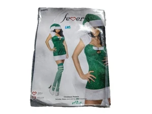 Weihnachtsgeschenk Kostüm klein 8-10 süß grün Kleid Mütze Strümpfe (ohne Stola) - Bild 1 von 24