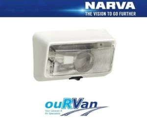 1 x Narva White Square Porch Light w/switch Genuine Caravan Camper - 86830 - Picture 1 of 8