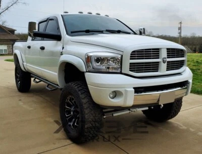 油漆黑色 03-09 道奇 Ram 2500 3500 扩展式挡泥板耀斑套装 — 第 1/4 张图片