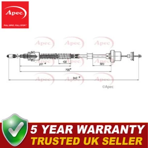 Cable de embrague APEC se adapta a MG ZR 2001-2005 Rover 25 2003-2005 1.1 1.4 1.6 UUC000040 - Imagen 1 de 2