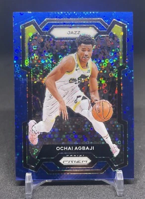 Ochai Agbaji 2023-24 Panini Prizm BLUE FAST BREAK PRIZM /150 Utah Jazz Raptors - Image 1 of 3