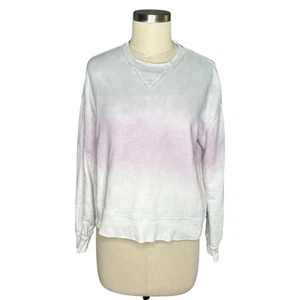 ATM White Gray Pink Ombre Fade Pullover Crewneck Sweatshirt Women's Size XS - Picture 1 of 9