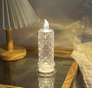 Led Crystal Candle Lights,Rose Shadow Flameless LED Candles,Romantic Battery - Picture 1 of 26
