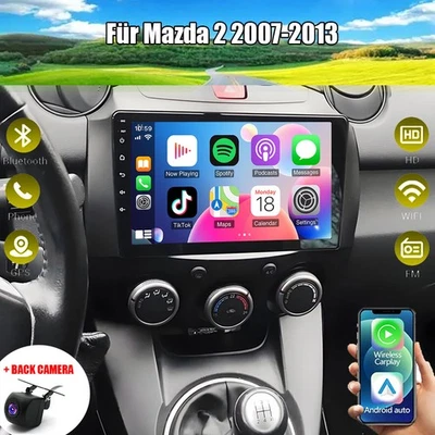 9'' 64GB Apple Carplay Android 15 Autoradio GPS Navi WIFI Für Mazda 2 2007-2013 - Bild 1 von 4