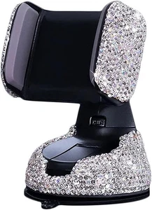 Support Téléphone GPS Bling Tableau de Bord Voiture Sortie Air Réglable à 360° Strass Blanc - Photo 1 sur 6