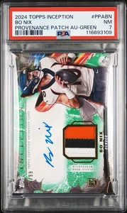 2024 Topps Inception Bo Nix Provenance Patch AU Green /99 PSA 7 Broncos - Bild 1 von 2