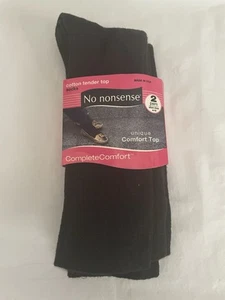 NIP No Nonsense 2 Pair Women's Black Complete Comfort Cotton Tender Top Socks - Picture 1 of 3