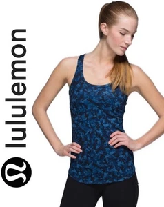 Lululemon Women's Studio Racerback Tank Size 2 Black And Blue - Picture 1 of 7