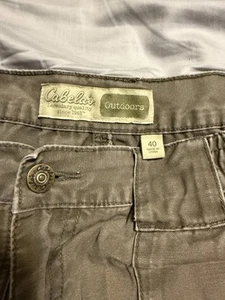 Pantaloncini cargo uomo Cabela taglia 40 outdoor vita comoda marrone cotone S4M - Foto 1 di 7