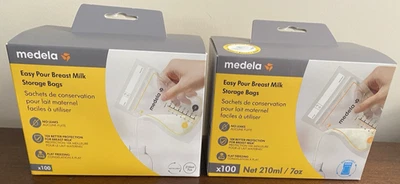 Bolsas de almacenamiento de leche materna Medela Easy Pour 200 unidades 7 oz/210 ml desechables ¡NUEVAS! Foto 1 de 4