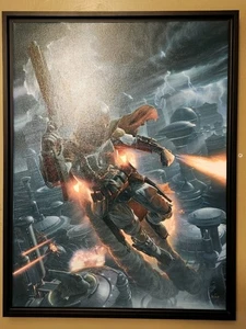 Toile encadrée Sideshow Star Wars The Mercenary par Jerry Vanderstelt #30/100 RARE - Photo 1/5
