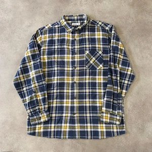 Brilliant Basics Plaid Shirt Mens XL 90s Button-Up Long Sleeve Top, Blue Yellow - Picture 1 of 8