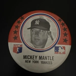 Prendedor de béisbol vintage 1969 MLBPA Mickey Mantle Yankees 3 pulgadas botón MLB promoción - Imagen 1 de 5
