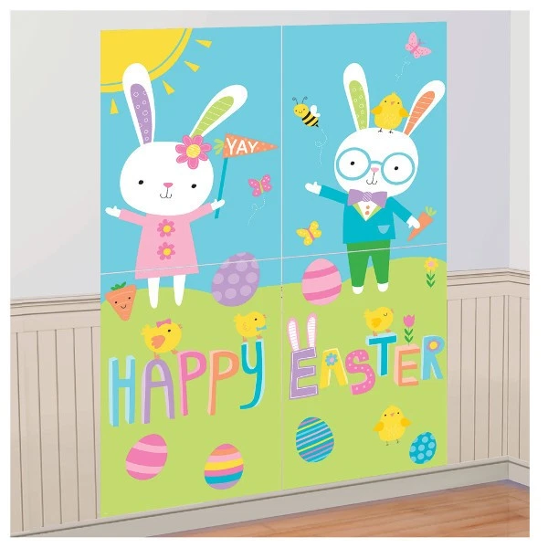 Amscan Happy Easter Wall Scene Setter - Image 1 of 1