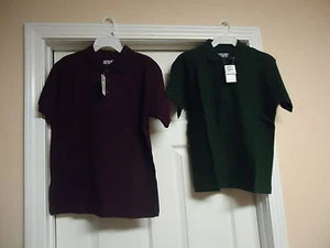 Niños Uniforme Escolar Genuino Mangas Cortas Polo Camisas Verde Marrón Nuevo (H1) - Imagen 1 de 5