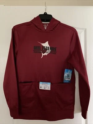 REEL LEGENDS FIRST MATE USP 50 MEN'S HOODIE SWEATSHIRT Maroon Size Small NWT - Image 1 of 4