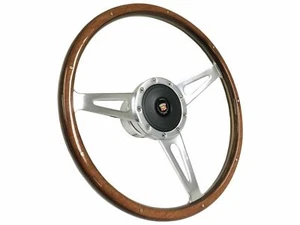 1969-89 Cadillac 15" Wood Steering Wheel 9-Bolt Kit w/ Telescopic Column Adapter - Picture 1 of 11