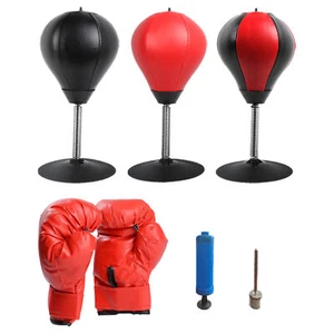 Stress Buster Desktop Punching Bag PU Inflatable Stress Relief Boxing Ball MMA - Picture 1 of 16