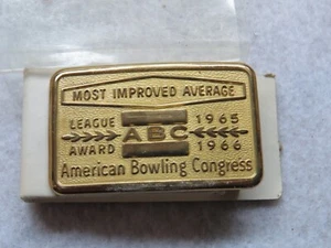 Hebilla de cinturón del Congreso de Bolos Americanos Premio ABC de la Liga Promedio Más Mejorada - Imagen 1 de 6