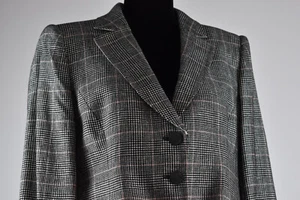 NWT Armani Collezioni Sz 12/48EU Button Up Blazer Check Houndstooth Jacket $1290 - Picture 1 of 16