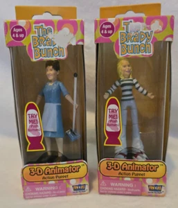 2003 - The Brady Bunch Alice & Jan 3D Animator Action Puppets - NEVER OPENED - Picture 1 of 6