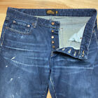 Ll Bean Jeans 38X34 Blue Denim Pants Dark Wash Straight Button Fly Work Wear
