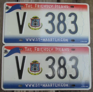 Matched Set ST. MAARTEN 2006 License Plates - V383 (Dutch) - Picture 1 of 2