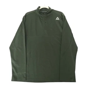Reebok Herren Grün Viertel Reißverschluss Jacke Pullover Langarm Größe L - Bild 1 von 9