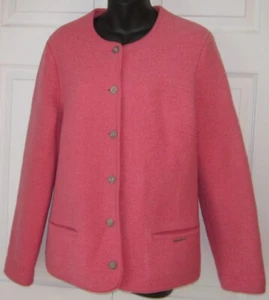Geiger Wms Pink Wool Cardigan Sweater Made In Austria 44 Size M ? - Picture 1 of 6